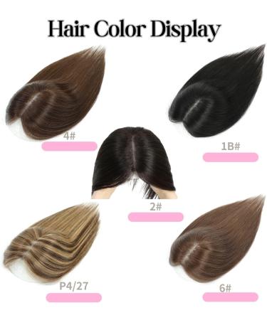 Silk Base Real Human Hair Topper for Thinning Hair Women - Medium Auburn Brown (6#) 12inch - Buy Online on GoSupps.com