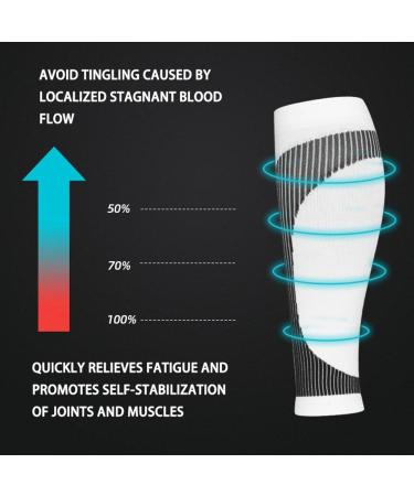 Buy Footless Compression Socks & Calf Sleeves for Running Cycling & Fitness - L/XL Black | Relief for Shin Splints & Varicose Veins - Buy Online on GoSupps.com