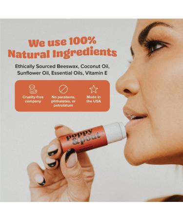 Poppy & Pout Natural Lip Balm - Lemon Bloom | 0.3oz Hand-filled Beeswax Formula with Vitamin E, Organic Coconut Oil | Cruelty Free - Buy Online on GoSupps.com