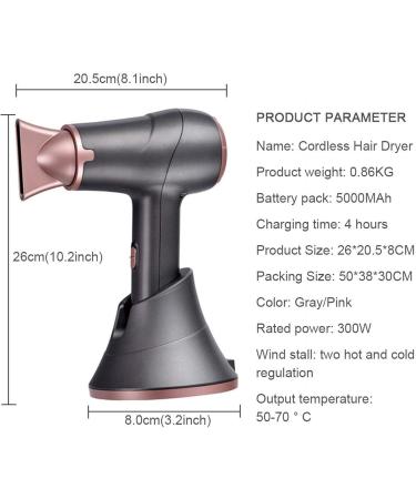 Rechargeable Hair Dryers Travel Cordless Hairdryer Portable Handheld Blow Dryer Wireless Hair Dryers Salon Styling Tool - Buy Online on GoSupps.com