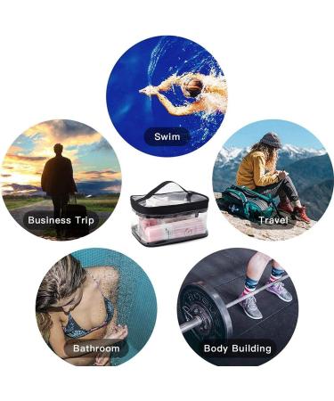 2 Pcs Transparent Waterproof Makeup Bags - Portable Travel Storage Pouch - Buy Online on GoSupps.com