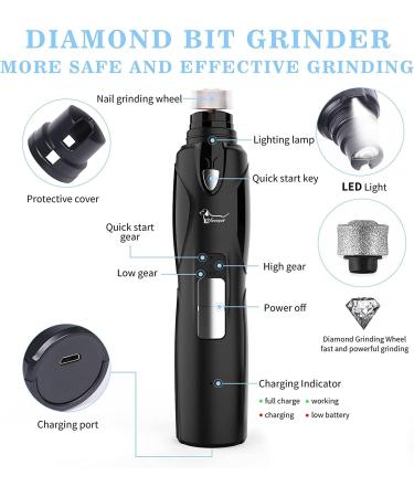 Claw Grinder for Dogs & Cats - LED Nail Mill Quiet & Powerful Pet Nail Clippers with 2 Wheels - Buy Online on GoSupps.com