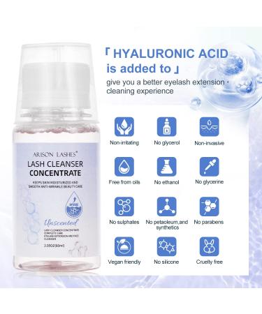 Lash Shampoo Concentrate 60ml | Oil-Free Eyelash Cleanser with Hyaluronic Acid | Ideal for Salons & Enhanced Eyelash Extension Care - Buy Online on GoSupps.com