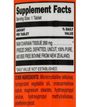 Ultra Glandulars Raw Ovarian Tablets 200 Mg 60 Count - Buy Online on GoSupps.com