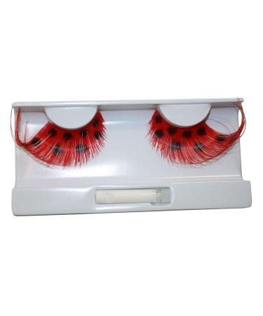 Shop Eulenspiegel 000366 Red & Black Dotted Artificial Eyelashes | Carnival & Theme Party Essentials with Glue & Instructions - Buy Online on GoSupps.com