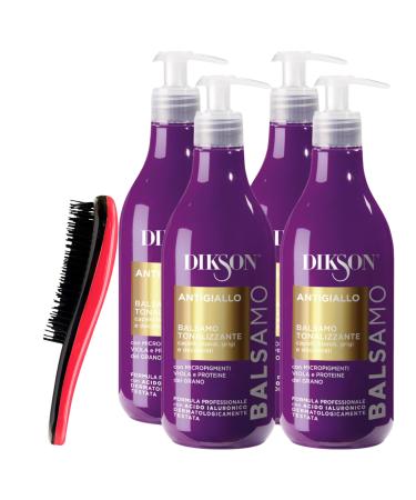 FEI FAN Anti-yellowing toning conditioner for blonde grey and bleached hair with violet micro-pigments and wheat proteins. Professional formula with hyaluronic acid. 500 ml (4 bottles)