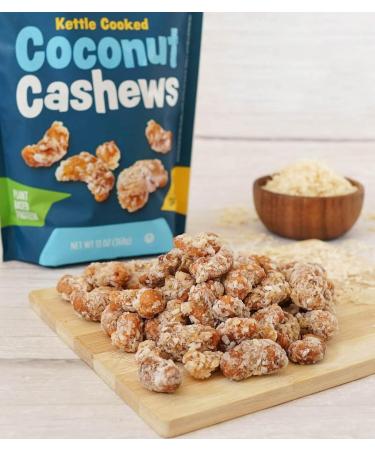 Platinum Kettle Cooked Coconut Cashews - Plant-Based Protein Snack | Healthy Fiber | 13 oz Resealable Pouch for Home Office Gym & School - Ship Internationally - Buy Online on GoSupps.com