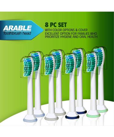 Arable 8 Pcs Philips Sonicare Toothbrush Head Compatible with Philips Sonicare Electric Toothbrush Replacement Heads FlexCare EasyClean Fit Plaque Control Gum Health HealthyWhite DiamondClean Essence+ and Most Snap-on Handles - Buy Online on GoSupps.com