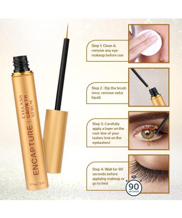 Encapture Eyelash & Eyebrow Growth Serum - Advanced Formula for Fuller, Thicker, Longer Lashes & Brows - Effective Lash Boost Serum for Men & Women - Buy Online on GoSupps.com