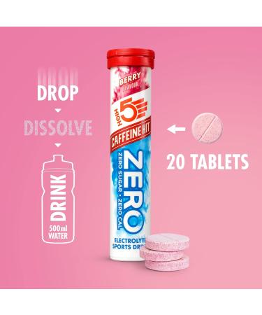 HIGH5 ZERO Caffeine Hit Electrolyte Hydration Tablets with Vitamin C (Berry, 20 Count) - Buy Online on GoSupps.com