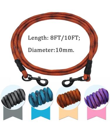 MayPaw 10FT Heavy Duty Dog Tie Out | Strong Nylon Training Lead for Small, Medium, Large Dogs | Indoor/Outdoor Walking, Camping, Hiking | 3/8-Inch Thick | Orange Black - Buy Online on GoSupps.com