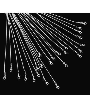 24pcs 18 inch 925 Silver Plated 1.2mm DIY Snake Chain Necklace with Lobster Clasps - Perfect for Jewelry Making - Buy Online on GoSupps.com
