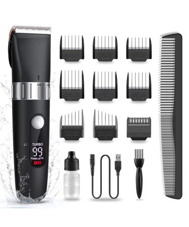 Hair Clippers for Men Professional, Cordless Beard Trimmer Mens Cutting Kit Barbers Haircut Electric Grooming Machine - USB Rechargeable & Waterproof with LED Display - Buy Online on GoSupps.com