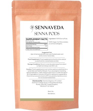 Sennaveda Pure Senna Pods Whole 1 kg Herbal Tea Digestive Health Detox Infusion Laxatives - Buy Online on GoSupps.com