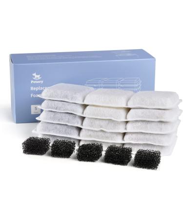 Petory 5 Replacement Filters & Foam Filters for 74oz/2.2L Automatic Pet Water Fountain - Cat Water Dispenser - Buy Online on GoSupps.com