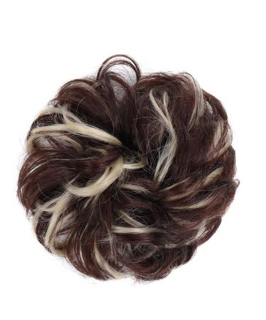 Messy Bun Hair Piece for Women Donut Hair Bun Scrunchie for Women Girls Curly Wave Synthetic Chignon Hairpiece with Rubber Band Messy Bun Hair Pieces Extensions Fake Hair Accessories for Women Girl 106