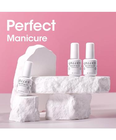 Gellen Gel Nail Polish Kit - 6 Stunning Colors Baby Pink Burgundy Rose Red Glitter Silver Gel Polish Set White Glitter Gel Polish Soak Off LED Gel Polish for Women Pageant Queen - Buy Online on GoSupps.com