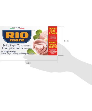 Rio Mare - Solid Light Tuna in Water - Canned Tuna in Water High in Protein Ready to Eat Snack - 160g (2 Cans) 320 g (Pack of 1) - Buy Online on GoSupps.com