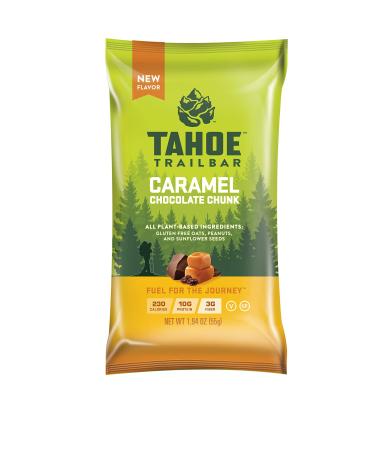 Tahoe Trail Bar, Plant-Based Natural Energy Bar (1.94 Ounce Protein Bar, 12 Count) High Protein Non-GMO, Gluten Free, Vegan Healthy Snacks - Caramel Chocolate Chunk