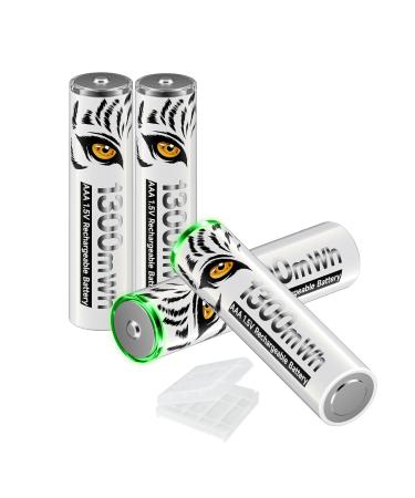 AAA Rechargeable Batteries 4 Pack 1300mAh 1.5V High-Capacity AAA Rechargeable Battery for Household and Business Devices