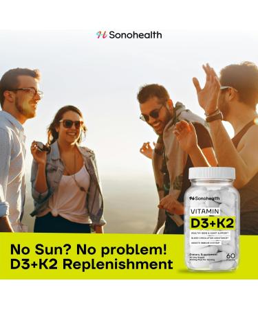 Vitamin D3 + K2 with BioPerine High Absorption 3-in-1 Formula Vegan-Friendly Non-GMO Gluten-Free Supports Bone Heart and Immune Health 60 Capsule 1 Count (Pack of 60) - Buy Online on GoSupps.com
