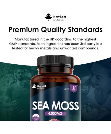 Sea Moss Tablets Extract 2000mg - High Strength Supplement 365 Tablets - Vegan & Non GMO - UK Made - 365 Count - Buy Online on GoSupps.com