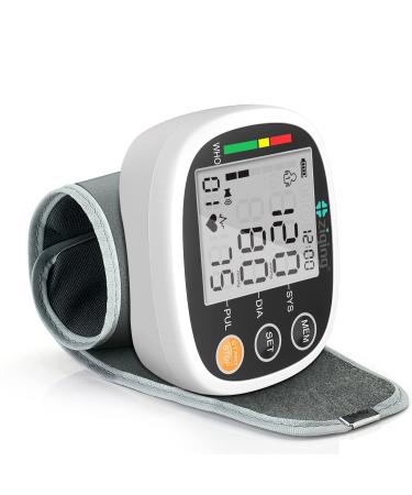 Wrist Blood Pressure Monitor with a Large LCD Display for Home Use, Voice Broadcast Blood Pressure Machine, BP Monitor Automatic with 2x99 Sets Memory Irregular Heartbeat Monitor 03