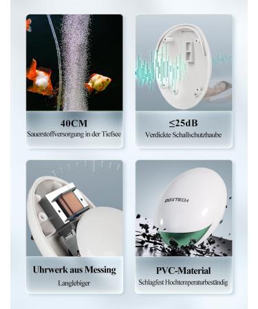 Buy Boxtech Aquarium Air Pump Kit - Bladder Stone Check Valve & Control Valve for 1-150L Aquariums - 1.7W Oxygen Pump - Buy Online on GoSupps.com