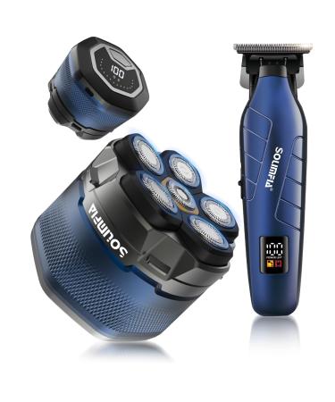 SOLIMPIA Upgraded Head Shavers for Bald Men Hair Trimmer Kit Magnetic Electric Razor Large Battery Capacity Rechargeable LED Display Beard Trimmer Waterproof Wet/Dry Head Shaver