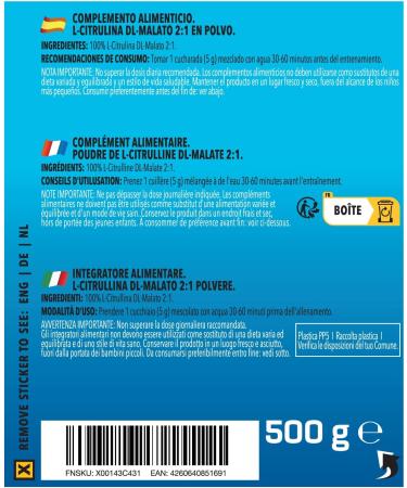 BODYLAB24 L-Citrulline Malate 500G - 5G Daily Dose 2:1 Citrulline Malate for Intensive Workouts - Tasteless Powder for Optimal Performance - Buy Online on GoSupps.com