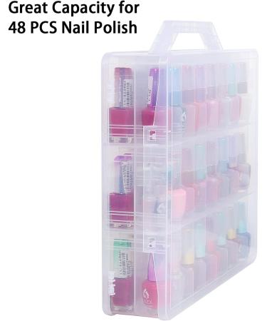 Kissbuty Universal Nail Polish Holder Organizer - 48 Bottle Storage with Adjustable Dividers | Space Saving Solution - Buy Online on GoSupps.com