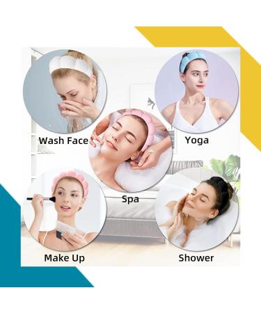 Sponge Spa Headband 2 Pack for Women & Girls - Terry Cloth Hair Band for Skincare & Makeup Removal - Black & Blue - Free Size - Buy Online on GoSupps.com
