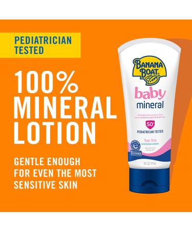 Banana Boat Baby Mineral Sunscreen Lotion SPF 50 Twin Pack 6oz - Reef Friendly & Tear-Free - Buy Online on GoSupps.com