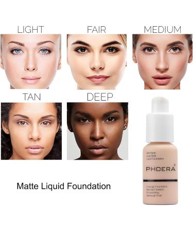 PHOERA Face Foundation Liquid Foundation Foundation Full Coverage Long Lasting Perfect 30ml Matte Oil-Control Concealer 6 Colors Optional Great Choice and Gift (#101 Porcelain 30ml) 30 ml (Pack of 1) #101 Porcelain - Buy Online on GoSupps.com