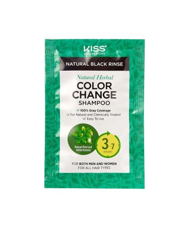 Kiss Quick Cover Natural Herbal Color Change Shampoo 3 Pack - Natural Black - Buy Online on GoSupps.com