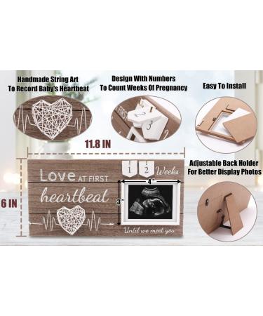 Love at First Sight Sonogram Picture Frame for Baby Girl Room - Gender Reveal and Baby Shower Gift for First Time Moms - 4x3 Ultrasound Frame with Countdown Weeks Design - Buy Online on GoSupps.com