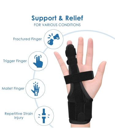 Full Trigger Finger Splint - Adjustable Hand & Wrist Brace for Pain Relief Arthritis Tendonitis & Fractured Fingers - International Shipping Available - Buy Online on GoSupps.com