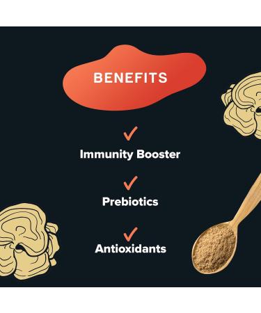 Organic Turkey Tail Mushroom Extract Powder - Immunity Boosting Supplement with Prebiotics & Antioxidants - Vegan, 75 Servings - Buy Online on GoSupps.com