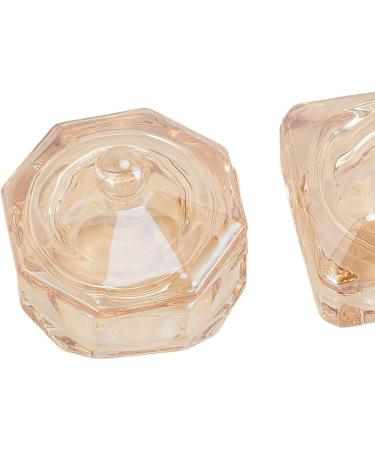 Dappen Nail Dish Champagne Color 2 Piece Dappen Powder Dish with Lid for Holding Acrylic Powder - Buy Online on GoSupps.com