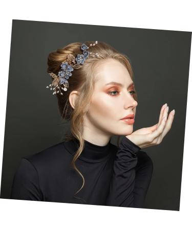 2 Set Hairpin Rhinestone Headpiece Wedding Hair Clips for Brides Blue Hair Accessories Bridal Hair Clip Pearl Wedding Hair Accessories Hair Pins Wedding Dress Zinc Alloy Miss Fork - Buy Online on GoSupps.com