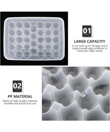 34 Egg Preservation Box Plastic Container Fridge Egg Bin Kitchen Egg Holder Refrigerator re-usable - Buy Online on GoSupps.com