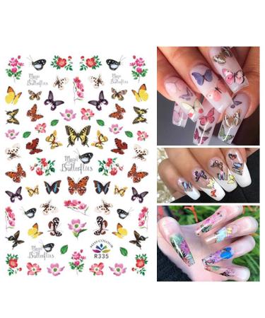 3D Butterfly Nail Art Decals Stickers - Self-Adhesive Nail Decorations for DIY Acrylic Nails Design (6 Sheets) - Buy Online on GoSupps.com