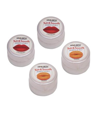 Soft & Smooth Aromatic Lip Jelly Strawberry (5gmX2) and Orange (5gm X2) by Keya Seth Aromatherapy Combo Pack of 4 (5gm X4)