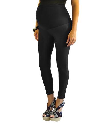 FuturaLondon Full Ankle Blue Length Cotton Over Bump Maternity Denim Look Leggings Jeggings * 10 Black