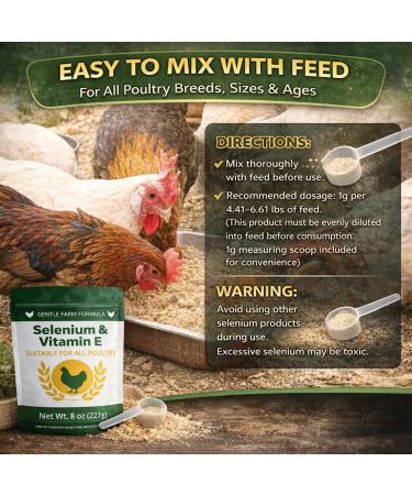 8 oz (227 g) Selenium & Vitamin E Powder for Chickens Selenium Supplement for Chickens Supports Immune & Muscle Health Suitable for All Poultry - Buy Online on GoSupps.com