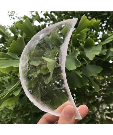 Crystal Natural Clear Gypsum Moon Shape Crystal Polished Stones Hand Carved Home Decoration Gifts Can be Used for JZIGTDEM - Buy Online on GoSupps.com