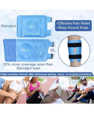 Revix XL Reusable Knee Cooling Pads - Gel Cool Pack for Pain Relief Swelling & Recovery - 2 Pieces with Velcro Fastener (Blue) - Buy Online on GoSupps.com
