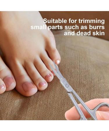 Fovolat Nail Scissors with Sharps Curved Blades - Cuticle Scissors Extra Fine Curved Eyebrow Scissors | Stainless Steel Curved Eyebrow Scissors for Beard/Nose Hair/Mustache/Eyelash Grooming Tool - Buy Online on GoSupps.com