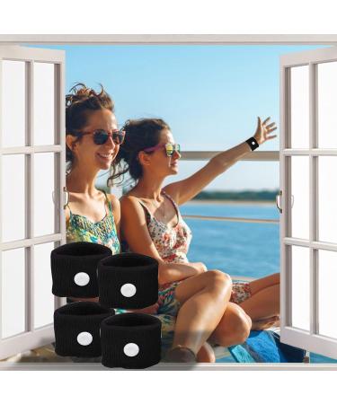 Acupressure Band & Bracelet for Nausea Relief | Anti-Emetic Wrist Bands - 2 Pairs Black for Pregnancy Seasickness & Motion Sickness - Buy Online on GoSupps.com