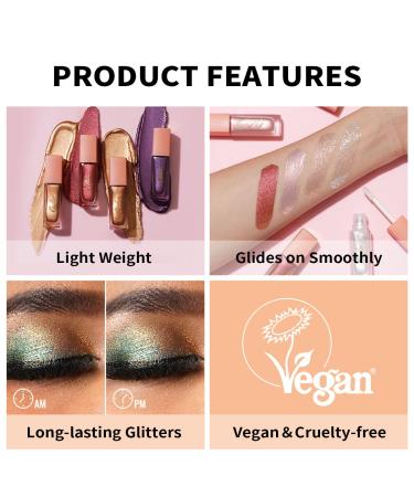 Oulac Liquid Eyeshadow & Eyeliner - Vegan Glitter Makeup for Bright Eyes | 5.4g Silver Lining - Cruelty-Free Sparkle Finish - Buy Online on GoSupps.com